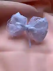 Бантик школьный, белый, на резинке