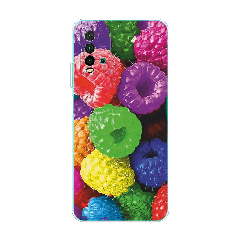 Фуксия силиконовый чехол на Xiaomi Redmi 9T / Редми 9Т прозрачный, с рисунком, защита камеры