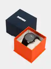 Черный мужские наручные часы Skmei 1601S(PU) в подарочной упаковке