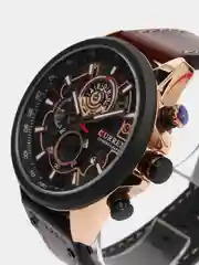 Шоколадный мужские наручные часы Curren 8380 с хронографом в подарочной упаковке