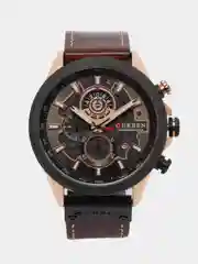 Шоколадный мужские наручные часы Curren 8380 с хронографом в подарочной упаковке