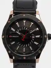 Черный мужские наручные часы Curren 8374 с календарем в подарочной упаковке