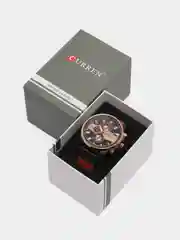 Коричневый мужские наручные часы Curren 8394 с хронографом в подарочной упаковке