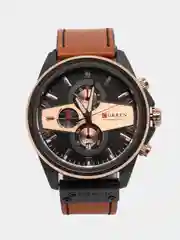 Коричневый мужские наручные часы Curren 8394 с хронографом в подарочной упаковке
