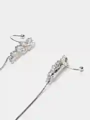 Сережки каффы цепочка, серебряные серьги