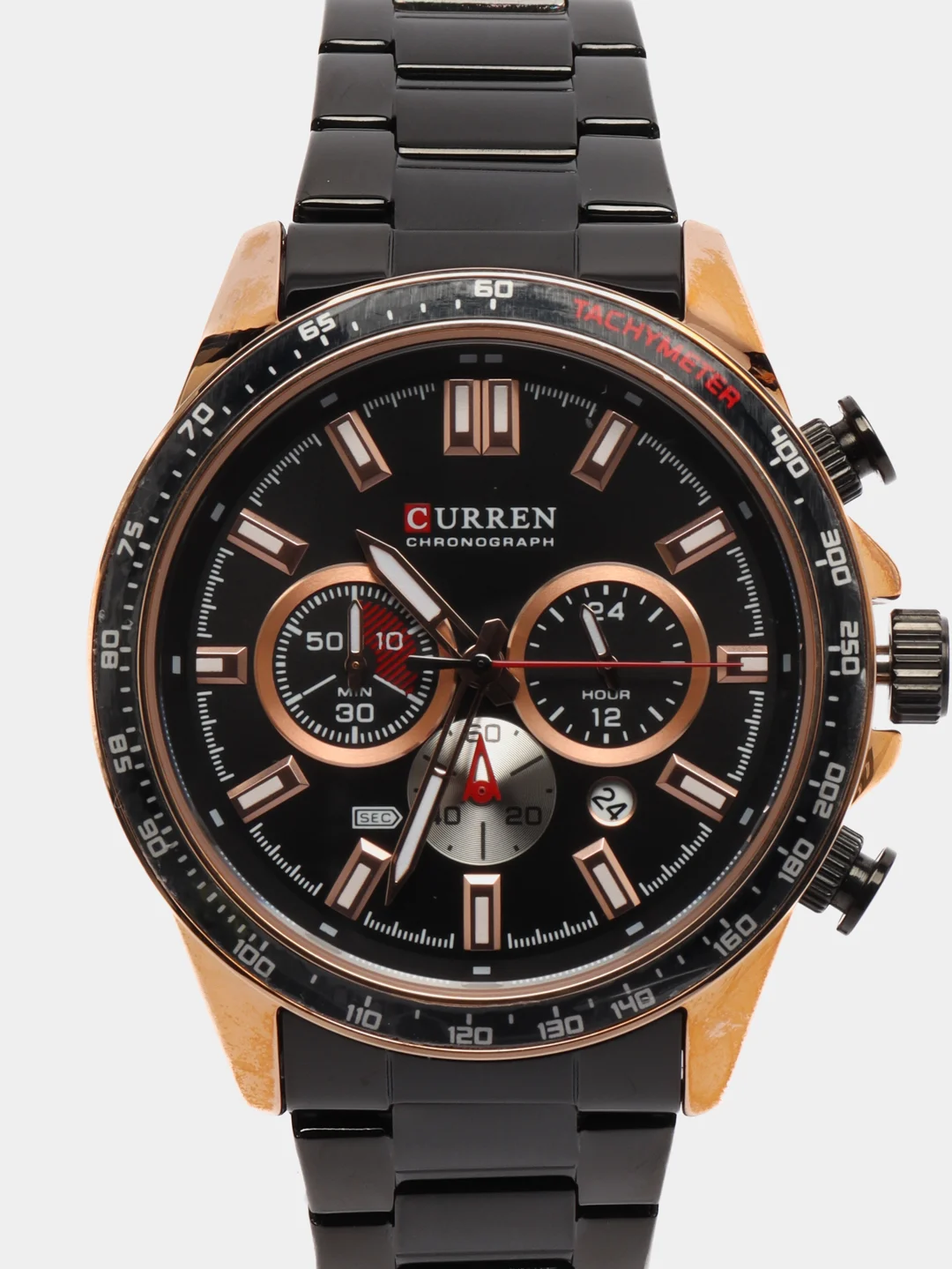 Черный мужские наручные часы Curren 8418 с хронографом в подарочной упаковке