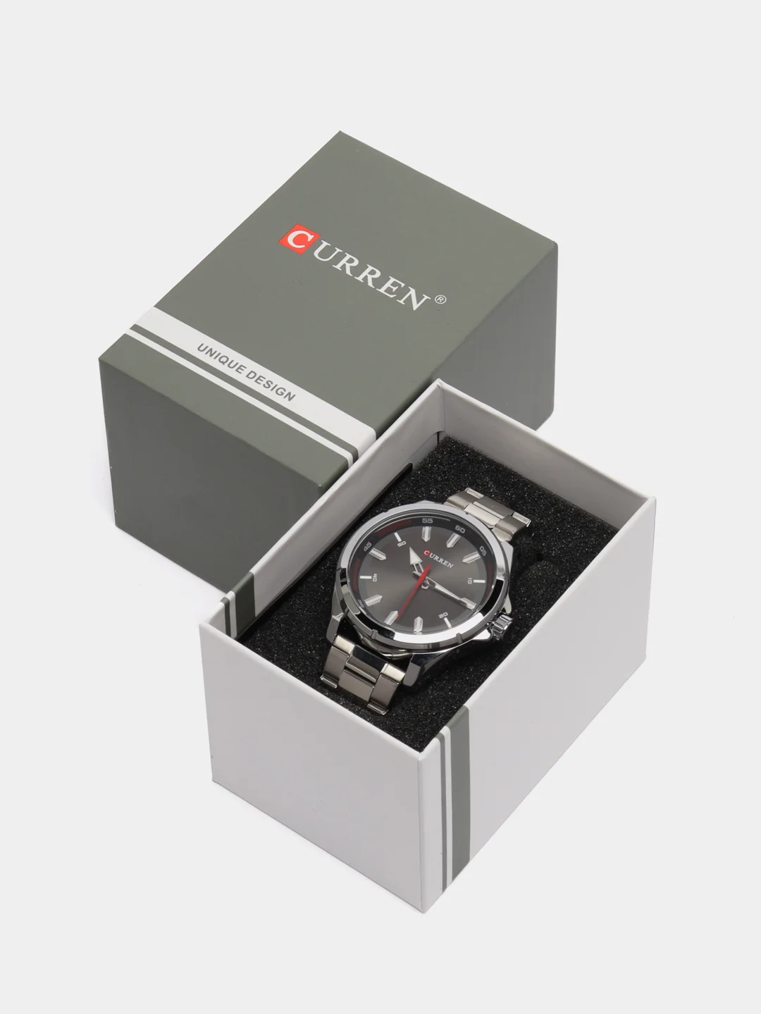 Серый металлик мужские наручные часы Curren 8320 в подарочной упаковке