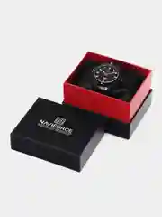 Черный мужские наручные часы Naviforce NF9161 с календарём, в подарочной упаковке