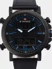 Синий мужские наручные часы Naviforce NF 9135 с календарём, в подарочной упаковке