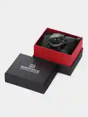Коричневый мужские наручные часы Naviforce NF 9135 с календарём, в подарочной упаковке