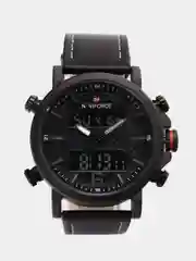 Коричневый мужские наручные часы Naviforce NF 9135 с календарём, в подарочной упаковке