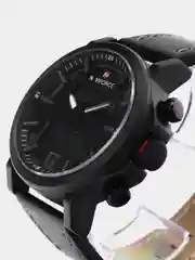 Коричневый мужские наручные часы Naviforce NF 9135 с календарём, в подарочной упаковке