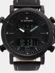 Коричневый мужские наручные часы Naviforce NF 9135 с календарём, в подарочной упаковке