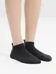 Черный укороченные женские носки с вышивкой "Сердечко"