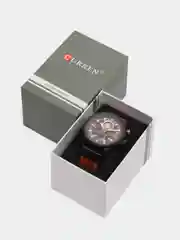 Коричневый мужские наручные часы Curren 8380 с хронографом в подарочной упаковке