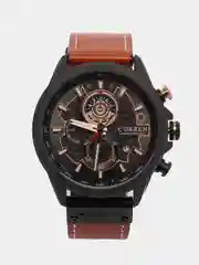 Коричневый мужские наручные часы Curren 8380 с хронографом в подарочной упаковке