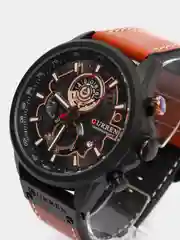 Коричневый мужские наручные часы Curren 8380 с хронографом в подарочной упаковке