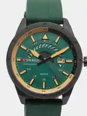 Зеленый мужские наручные часы Curren 8421 с хронографом в подарочной упаковке