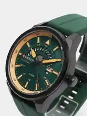 Зеленый мужские наручные часы Curren 8421 с хронографом в подарочной упаковке