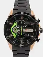Черный мужские наручные часы Curren 8402 с хронографом в подарочной упаковке