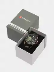 Черный мужские наручные часы Curren 8402 с хронографом в подарочной упаковке