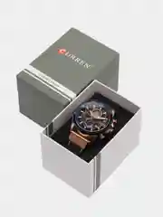 Синий мужские наручные часы Curren 8380 с хронографом в подарочной упаковке