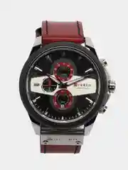 Бордовый мужские наручные часы Curren 8394 с хронографом в подарочной упаковке