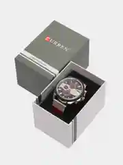 Бордовый мужские наручные часы Curren 8394 с хронографом в подарочной упаковке