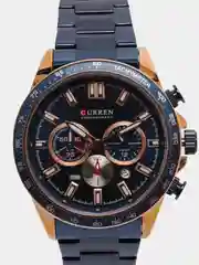 Синий мужские наручные часы Curren 8418 с хронографом в подарочной упаковке
