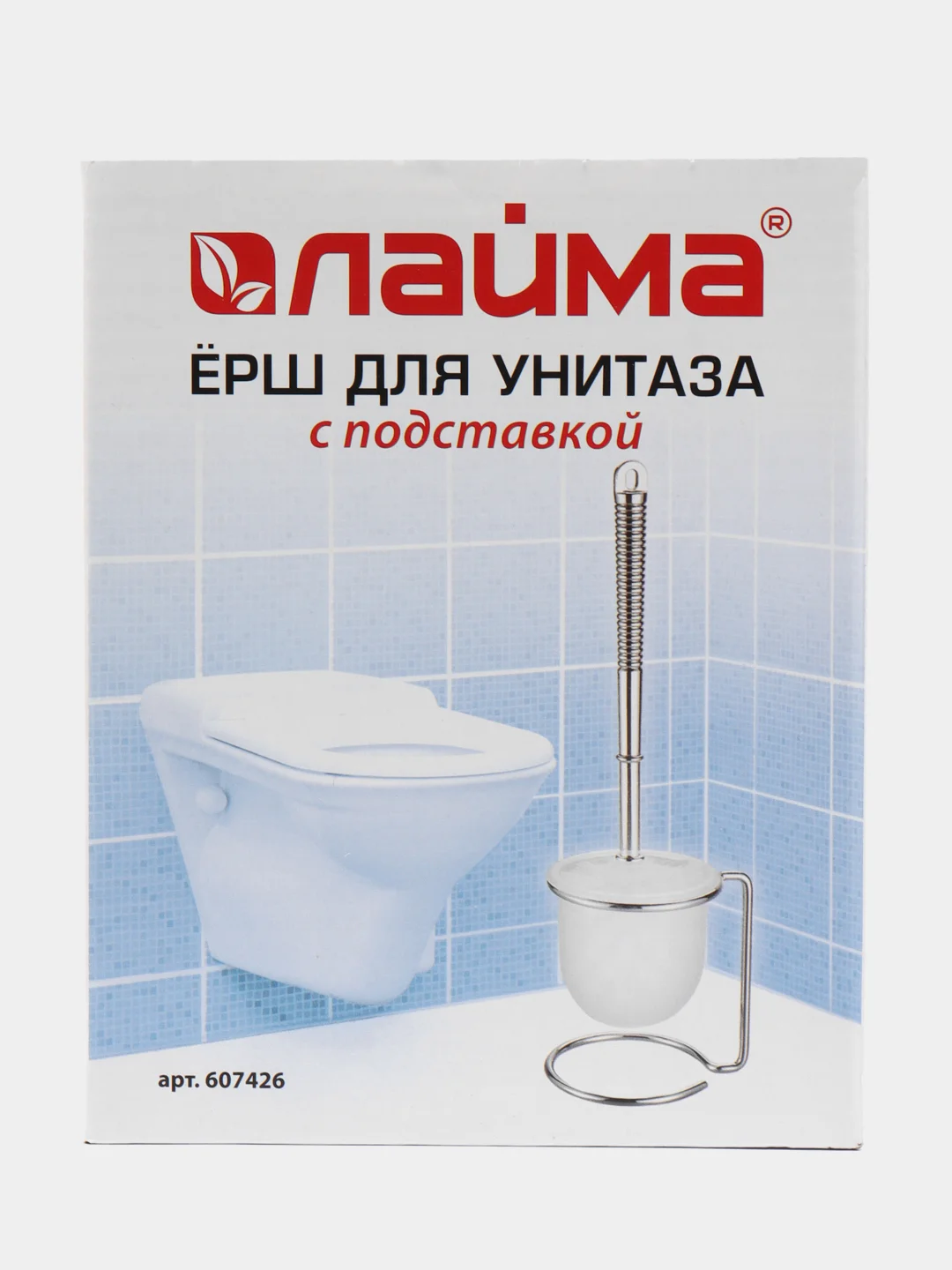 Ерш для унитаза LAIMA, на металлической подставке, пластиковый, хромовый