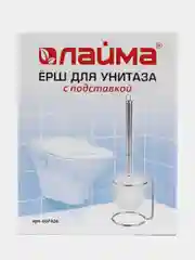 Ерш для унитаза LAIMA, на металлической подставке, пластиковый, хромовый