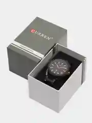 Черный мужские наручные часы Curren 8331 с календарём в подарочной упаковке