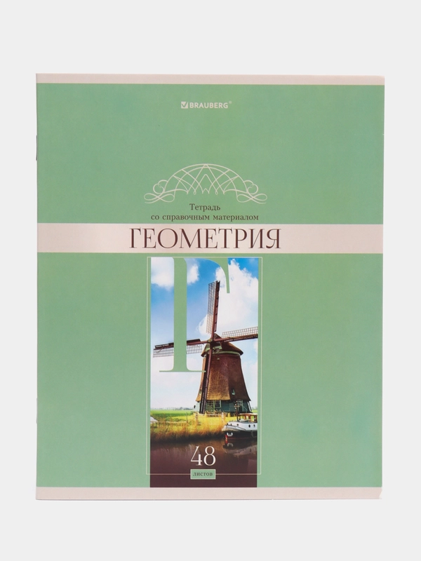 Тетрадь общая для школы, предметная Delight, 48 листов Геометрия, клетка, Brauberg, 404573