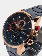 Синий мужские наручные часы Curren 8415 с хронографом в подарочной упаковке