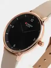 Бежевый женские наручные часы Curren 9039 в подарочной упаковке