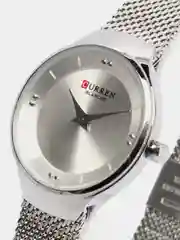 Серебряный женские наручные часы Curren 9028 в подарочной упаковке