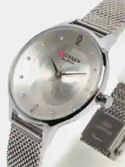 Серебряный женские наручные часы Curren 9036 в подарочной упаковке