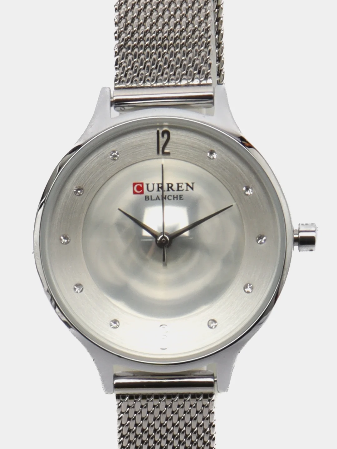Серебряный женские наручные часы Curren 9036 в подарочной упаковке
