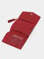 Бордовый кошелек женский из эко-кожи, портмоне с брелком подвеской, на подарок