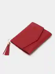 Бордовый кошелек женский из эко-кожи, портмоне с брелком подвеской, на подарок