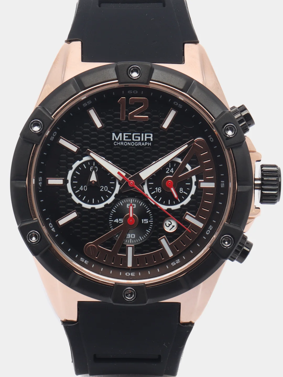 Бронзовый мужские наручные часы Megir MN2083G с хронографом, в подарочной упаковке
