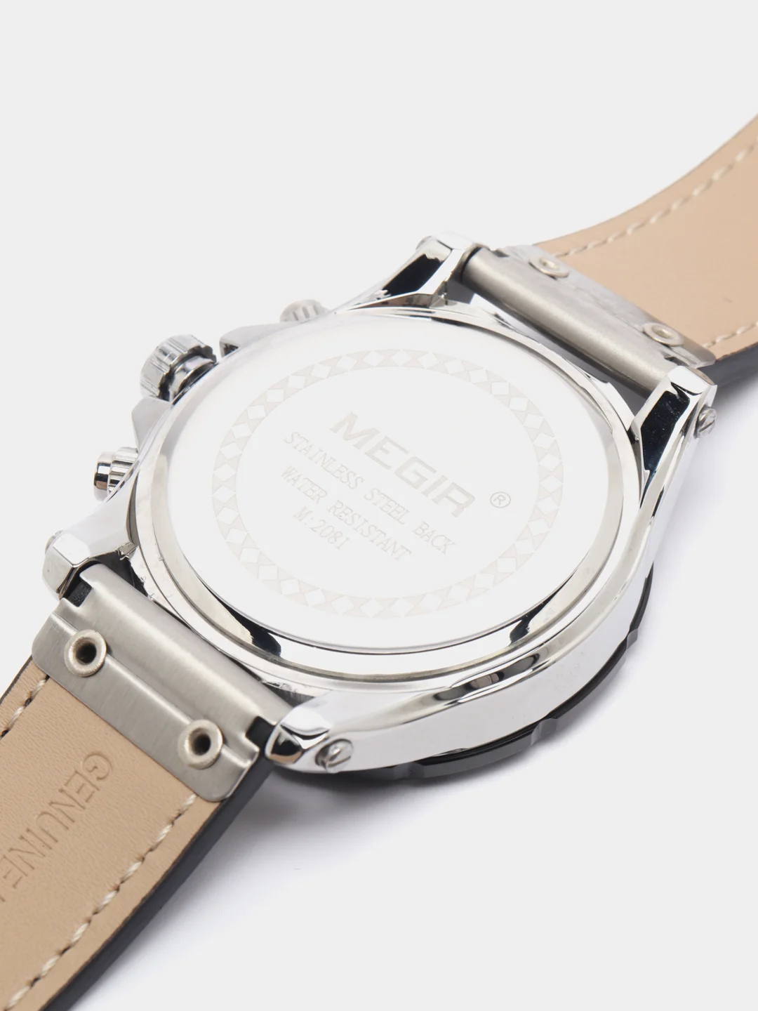 Серебряный мужские наручные часы Megir ML2081G, с хронографом, в подарочной упаковке