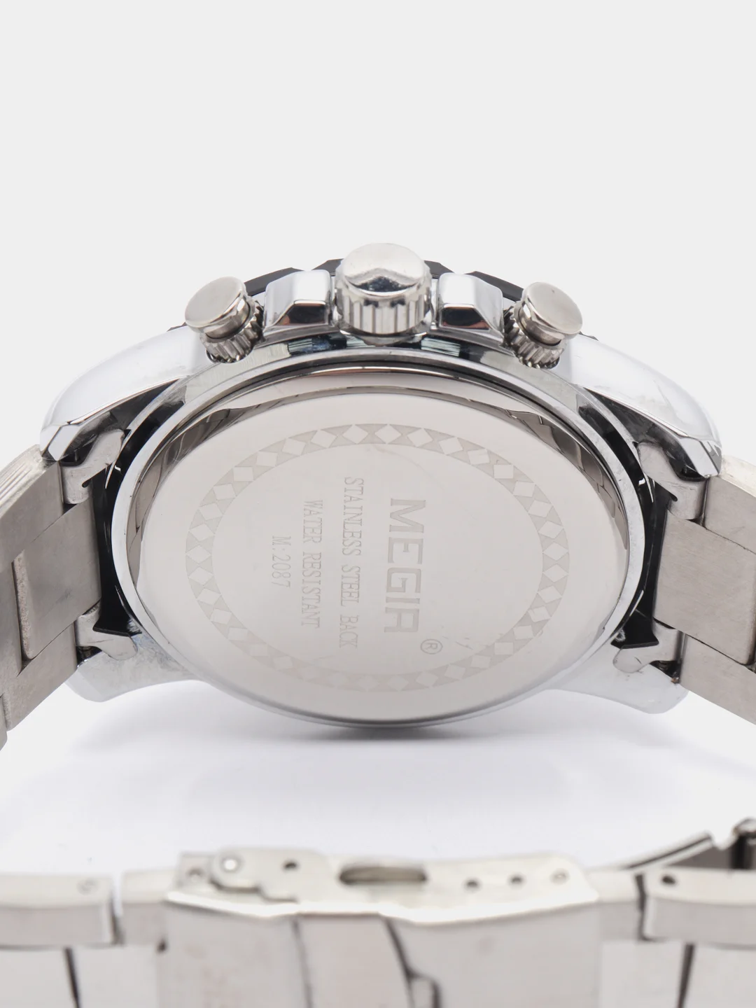 Серебряный мужские наручные часы Megir MS2087G, с хронографом, в подарочной упаковке