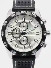 Серебряный мужские наручные часы Megir ML2096G, с хронографом, в подарочной упаковке
