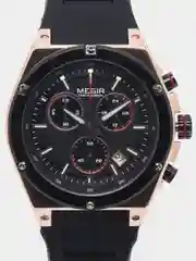 Бронзовый мужские наручные часы Megir MN2073G, c хронографом, в подарочной упаковке