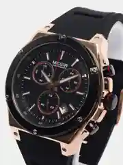Бронзовый мужские наручные часы Megir MN2073G, c хронографом, в подарочной упаковке