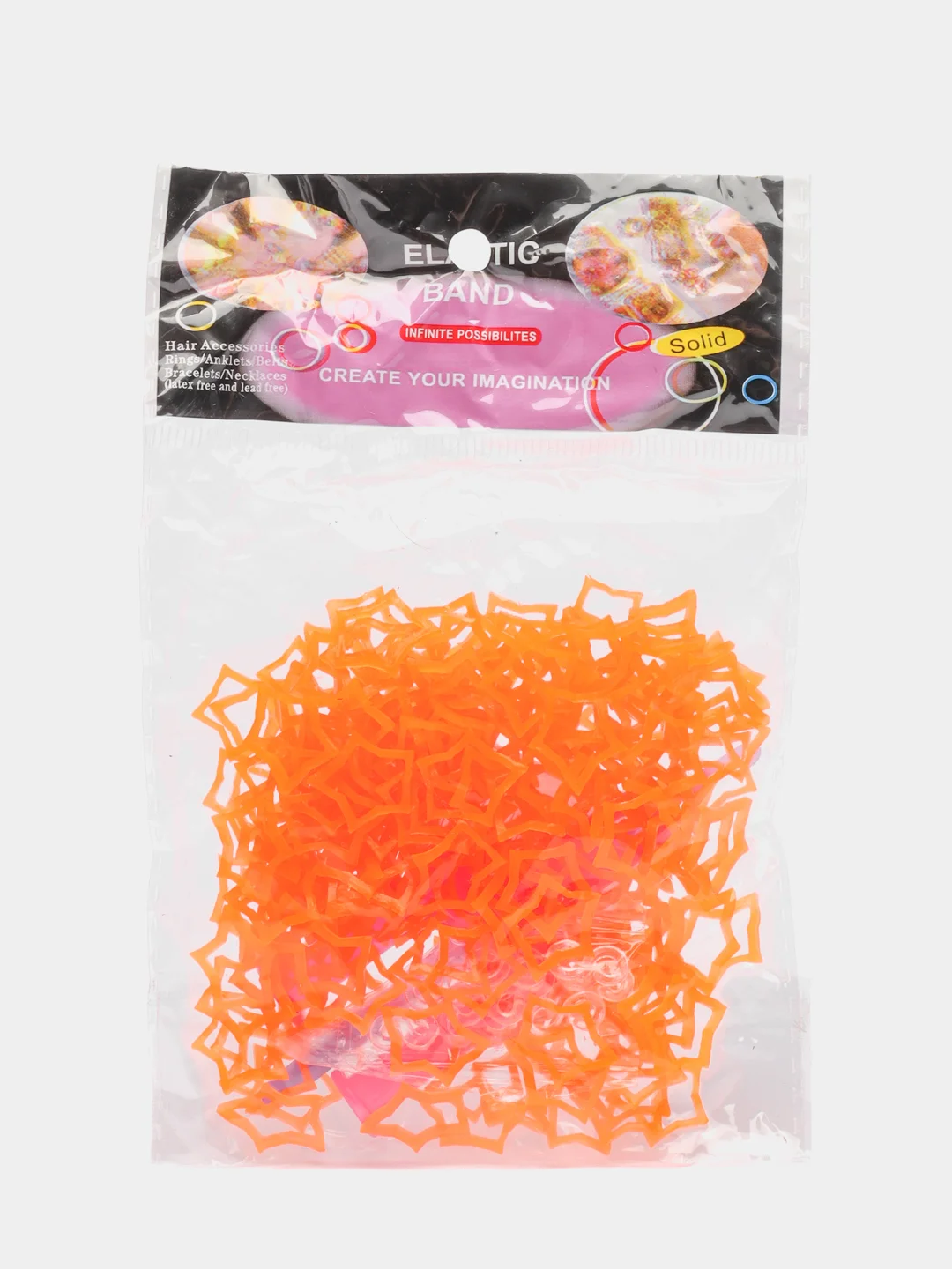 Оранжевый резинки для плетения Loom Bands "Звезда", 600 штук