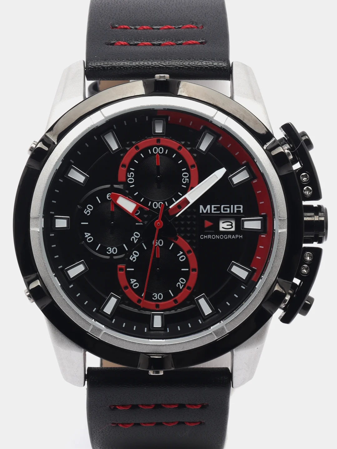 Хром мужские наручные часы Megir ML2062G с хронографом, в подарочной упаковке