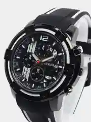 Черный мужские наручные часы Megir MN2097G, с хронографом, в подарочной упаковке