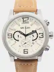 Белый мужские наручные часы Megir ML3010G с хронографом, в подарочной упаковке